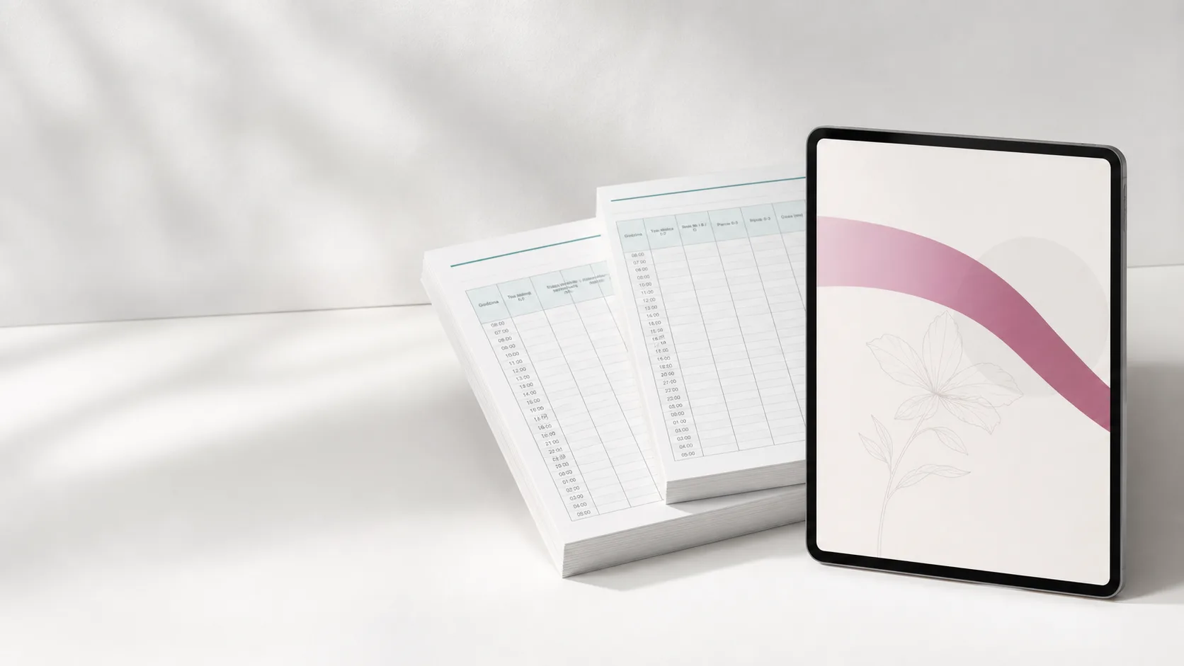 Ebook i dwa drukowane dzienniki zdrowotne